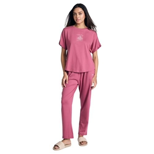 NYKD by Nykaa Buttery Soft Modal Cotton Pyjama Coord Set of 2 with Round Neck Graphic Tee Nys932