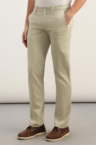 Men Beige Textured Casual Trousers