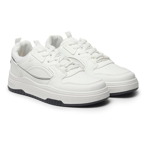 YOHO UrbanDash Sneakers for Woman | Strong Grip, Cushioned Insoles | Comfortable & Stylish for Everyday Use Shoes for Woman/Girls/Ladies -0907 | Silver Lining - UK 7