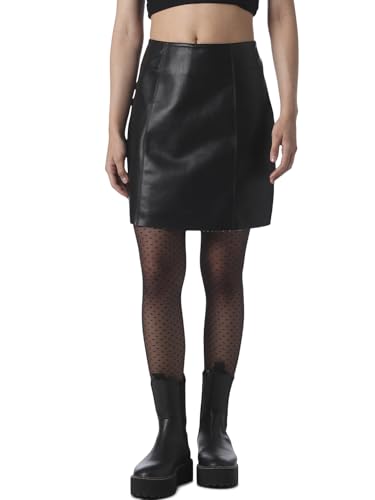 ONLY Women's Solid Flared High-Rise Black Skirt