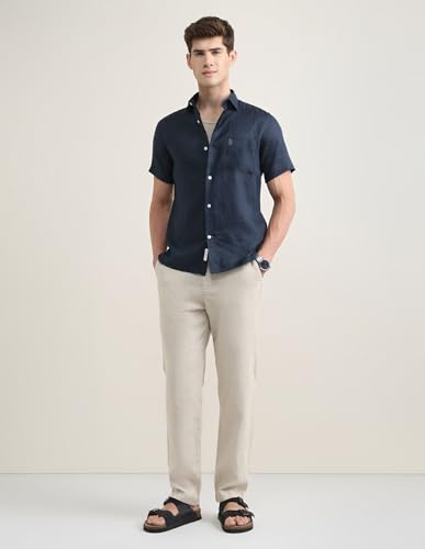 U.S.Polo Association Men's Solid Regular Fit Shirt (USSHTP1266H_Navy_46)
