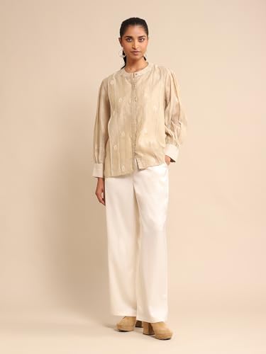 Ritu Kumar Beige Jacquard Shirt