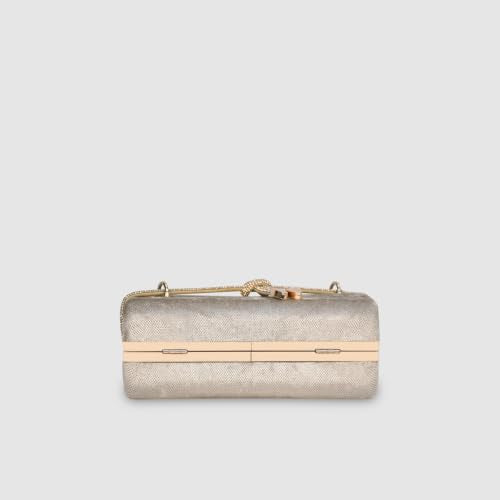 ESBEDA Antiquegold Color Crystal Belt Top Handle Clutch