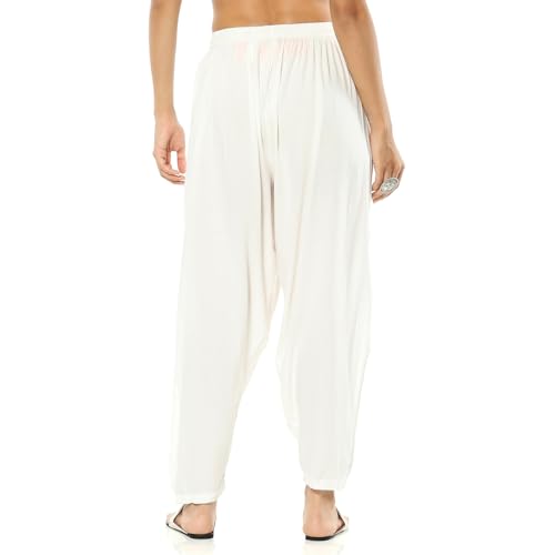 Rangriti Women's Regular 1 Salwar (CRE22001AW24WHT_Owht