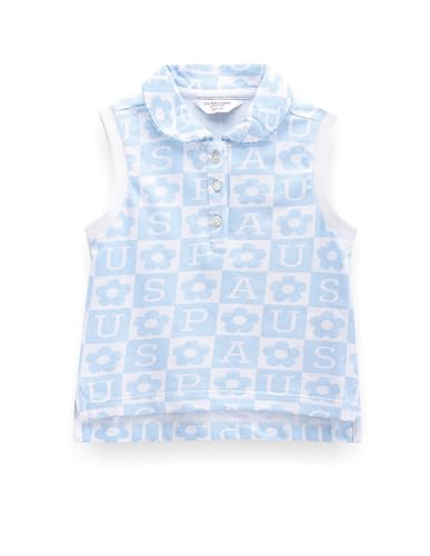 U.S. POLO ASSN. Girl's Printed Regular Fit Polo Shirt (UGTSH0359_Blue