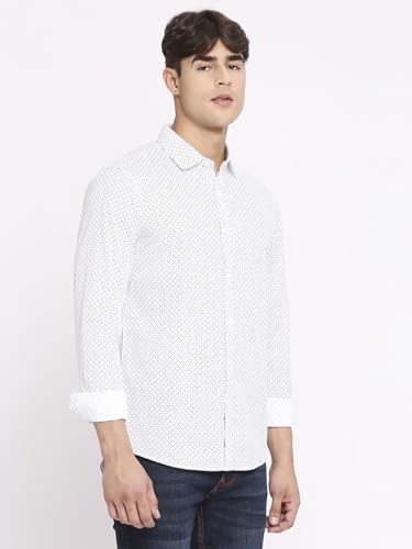 White Slim Fit Regular Collar Men's Shirt by Being Human Clothing