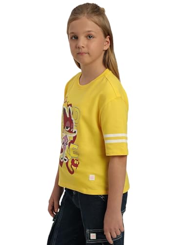 VERO MODA Girl Regular Fit Yellow Tshirt