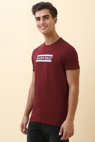 Allen Solly Men Maroon Graphic Print Crew Neck T-Shirt