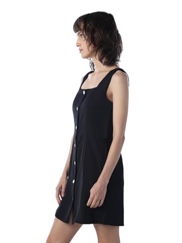 ONLY Women Solid Fit and Flare Black Dress