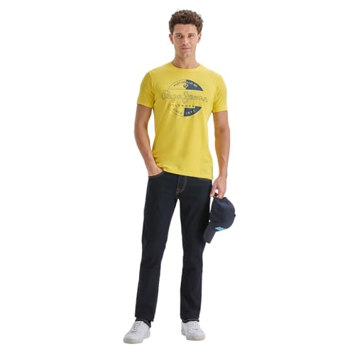 Men's Yellow Graphic Print T-Shirt