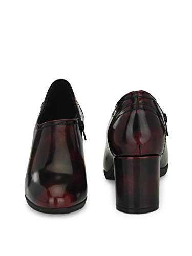 Delize Womens Brown/Cherry mid Heel Shoes (Cherry, Numeric_6)