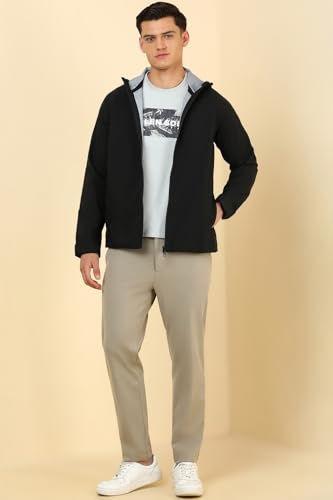 Allen Solly Men's A-Line Coat (ASJKLJRGF848032_Black