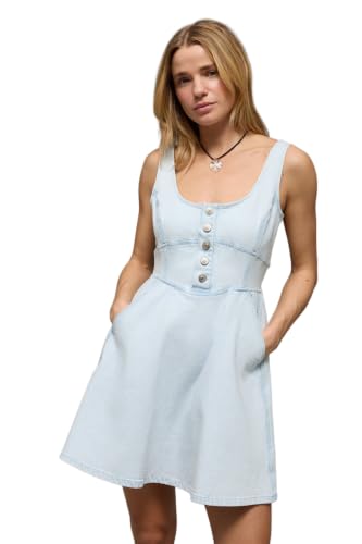 American Eagle Corset Button-Up Denim Mini Dress