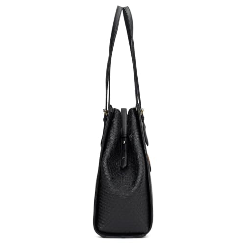 Da Milano Leather Satchel Bag for Women - Black (LB-02310)
