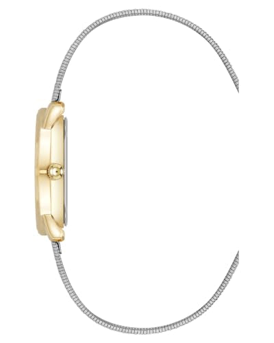 Anne Klein Women's Analog Watch, Stainless Steel Bracelet, AK/5623SVTT | Silver Sunray Dial