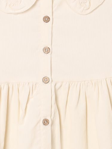 Max Girls Solid Woven Dress (Ivory_3-4 Y)