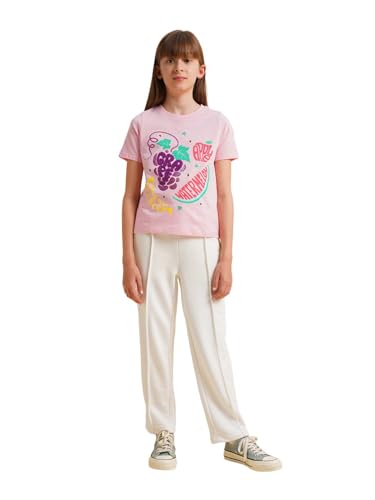 VERO MODA Girl's Regular Fit Pink T-Shirt