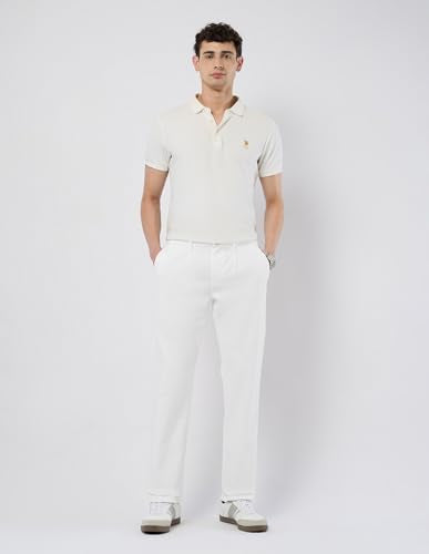 U.S.Polo ASSN. Men's Straight Casual Pants (USTRO046R_White