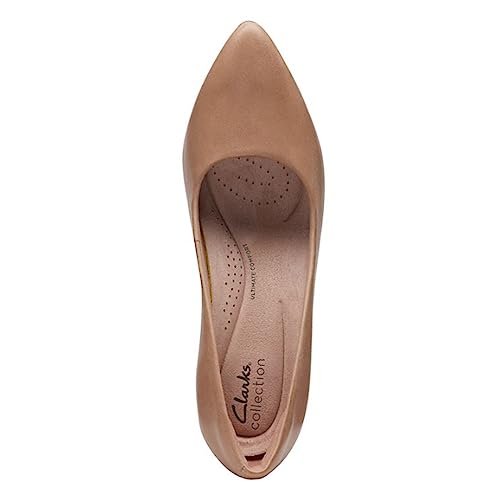 Clarks Womens Kataleyna GemPump, Warm Beige Leather, 9.5 Wide