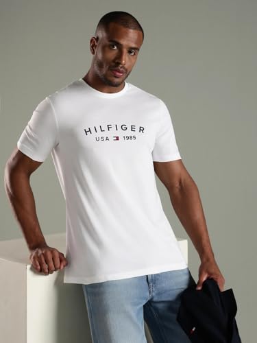 Tommy Hilfiger Logo Regular Fit Cotton T-Shirt White