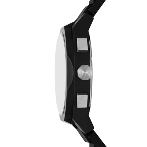 Armani Exchange Silicone Analog Black Dial Men Watch-Ax4161, Black Band