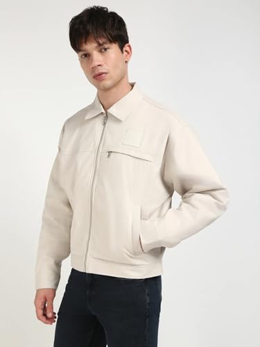 Solid Relaxed Fit Cotton Jacket