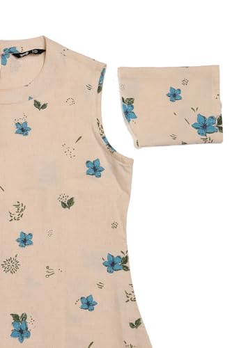 Soch Womens Off White Cotton Floral Print Dress