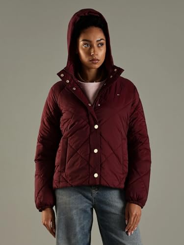 Regular Fit Polyamide Hooded Neck Puffer Jacket