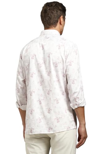 Louis Philippe Men White Slim Fit Print Full Sleeves Casual Shirt
