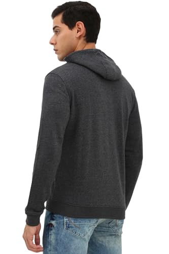 Allen Solly Men's Cotton Hooded Neck Sweatshirt (ASSTQRGFJ60905_Grey