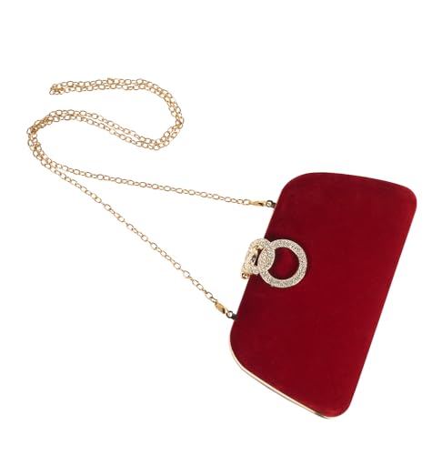 Feelon Clutch Purses For Women, Evening Bag with Detachable Chain Shoulder Bag for Party Wedding Evening Dress (wine)