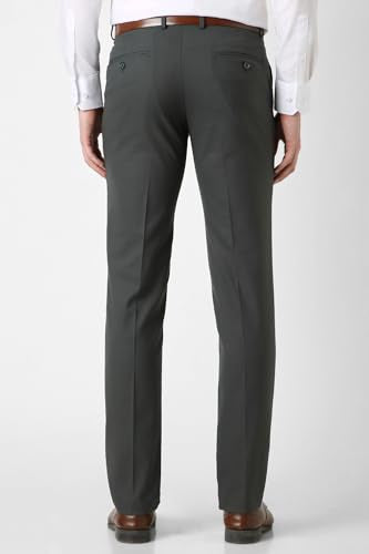 Men Grey Solid Formal Trousers