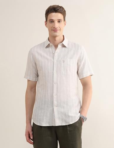 U.S.Polo Association Men's Vertical Striped Regular Fit Shirt