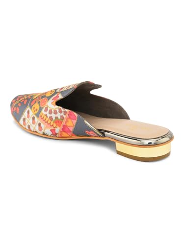 pelle albero Women Grey Slip-On Mules Flats Sandals - PA-ES-1253_Grey_36