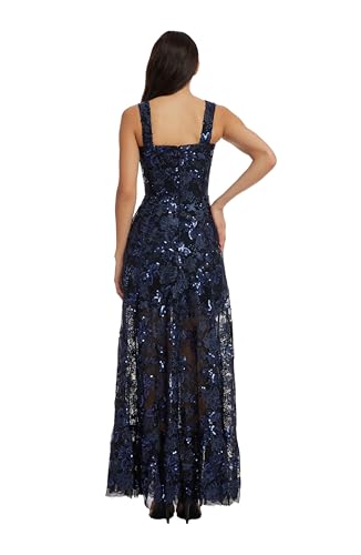 Dress the Population Women's Anabel Fit and Flare Maxi Dress, Blue, Small