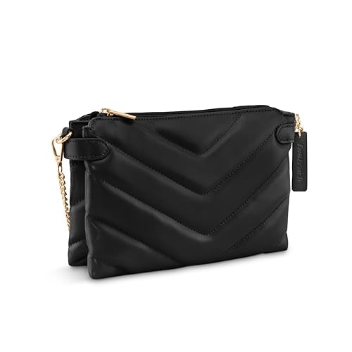 Fastrack Quilted Sling Bag for Women, Girls and Ladies with Unique Chain Strap
