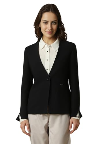 Allen Solly Women's Blazer (AHBZWRGFF08285_Black