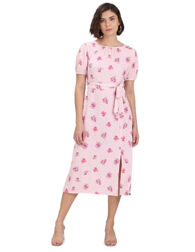 U.S. POLO ASSN. Women's Polyester Fit and Flare Knee-Length Dress (UWAW22DRS044_Pink