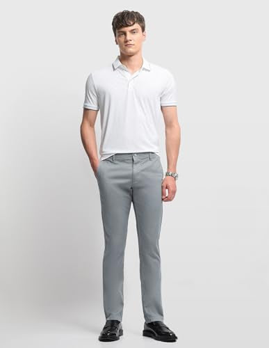 Arrow Sport Men's Textured Bronson Slim Fit Trousers