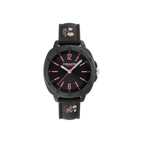 Coach Kitt Qtz Basic Black Tonneau Dial Women's Watch|Silicone Material|Multi Color Band - 14504472