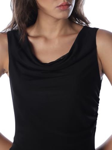 ONLY Women's Solid Regular Fit Black Dress