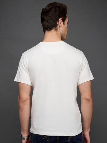 Giordano White Cotton Brand Logo Printed Slim Fit Short Sleeves T-Shirt