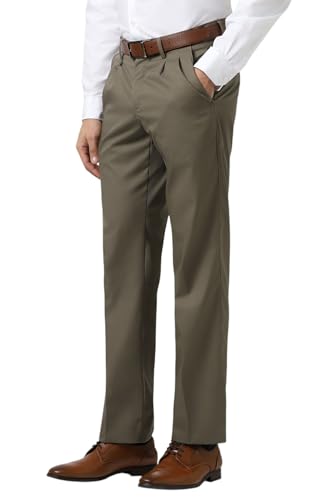 Van Heusen Men Olive Solid Trousers