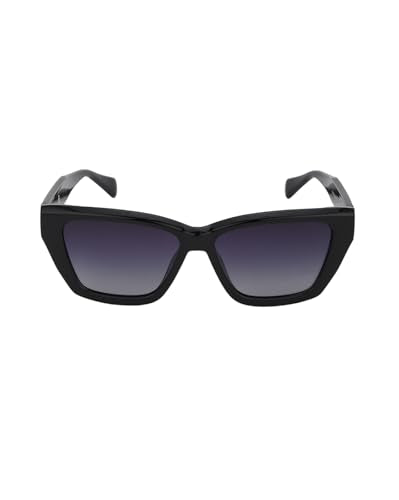 Carlton London Black Toned with Blue Polarised Lens Rectangle Sunglass for women