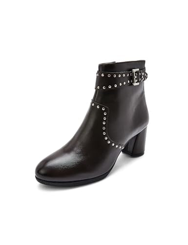 Elle Women's Zip Boots Colour-Brown, Size-UK 6