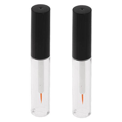 ELBME® 2pcs 4ml Refillable Empty Clear Acrylic Eyeliner Vials Tube Eyelash Growth Oil/Mascara/Eye Gloss Liquid Bottle Container with Brush - Makeup Eyelash Glue Tube