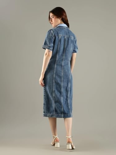 Lyocell Spread Collar Lace Dress