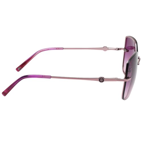 Tommy Hilfiger|Gold Full-rim Frame Square Sunglasses|100% UV Protected (Uv 400) Purple Gradient Faded Lens|Women's | Large | TH 2622 C2 VILPURPU 56 S