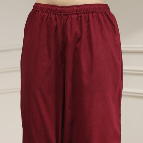 Biba Women Blue Rust Cotton A-Line Printed Kurta Set_32