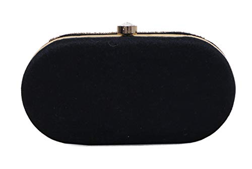 DUCHESS Women's Oval Clutch Black